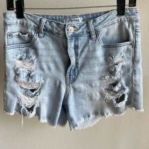 Distressed Denim Shorts
